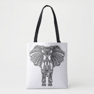 Tote Bag Le henné Mehndi a décoré l'éléphant d'Asie 2