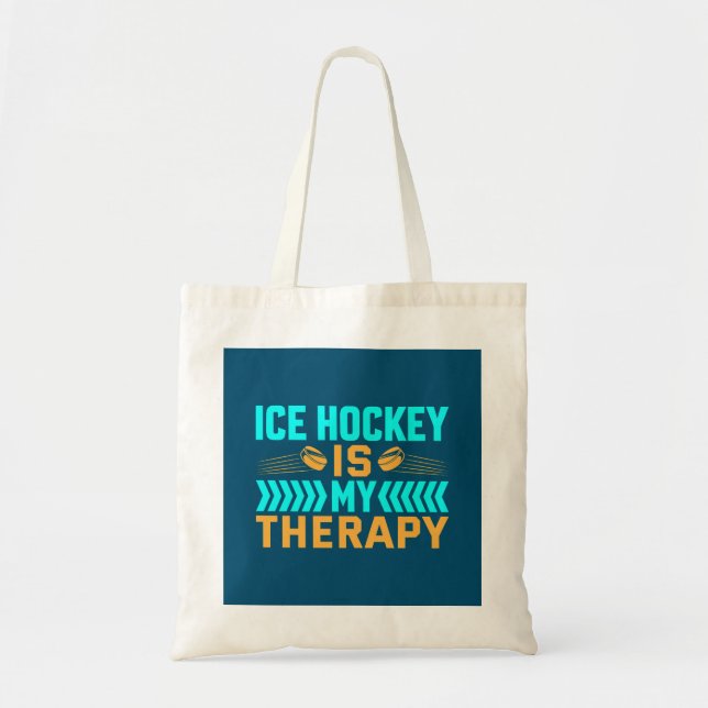 Tote Bag Le hockey sur glace est ma thérapie (Devant)