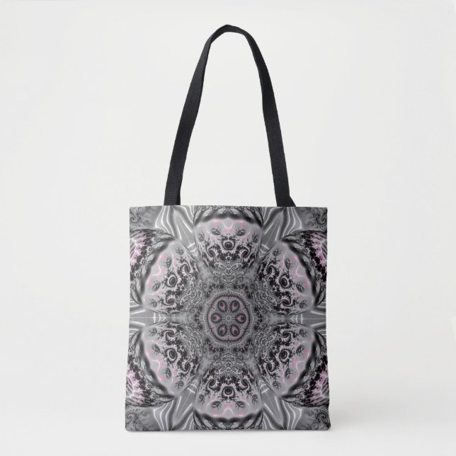 Tote Bag Le Jardin Fractal Argenté (Devant)