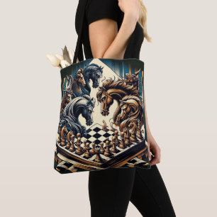 Tote Bag Le jeu des chevaliers - les échecs rencontre l'ima