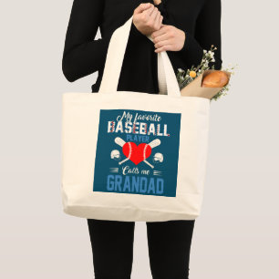 Tote Bag Le Joueur De Baseball Favori M'Appelle Grand