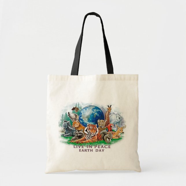Tote Bag Le jour de la terre vivent dans la faune (Devant)