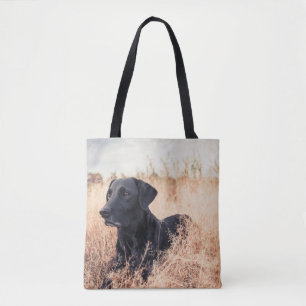 Tote Bag Le Labrador Noir En Graine Sèche