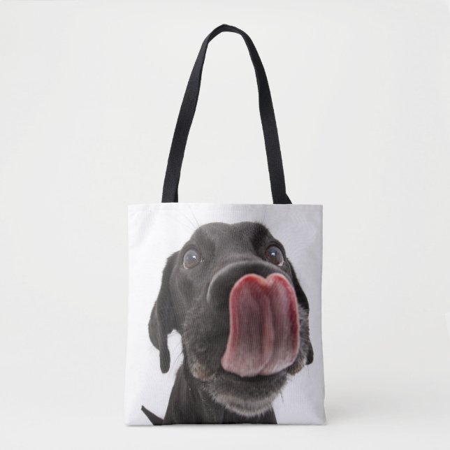 Tote Bag Le Labrador Noir se lâche le nez (Devant)
