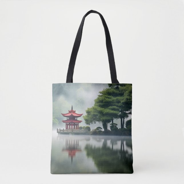 Tote Bag Le Lac Mist Nature paisible (Devant)