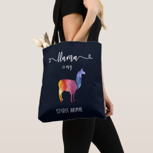Tote Bag Le lama est mon animal d'esprit. Aquarelle