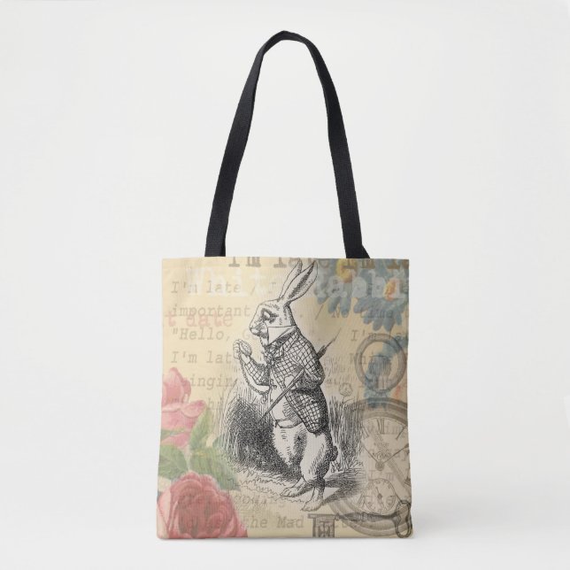Tote Bag Le lapin blanc Alice au pays des merveilles (Devant)