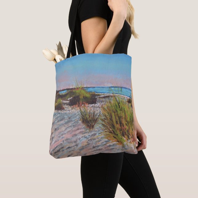 Tote Bag Le littoral de la plage | Peinture artistique (De près)