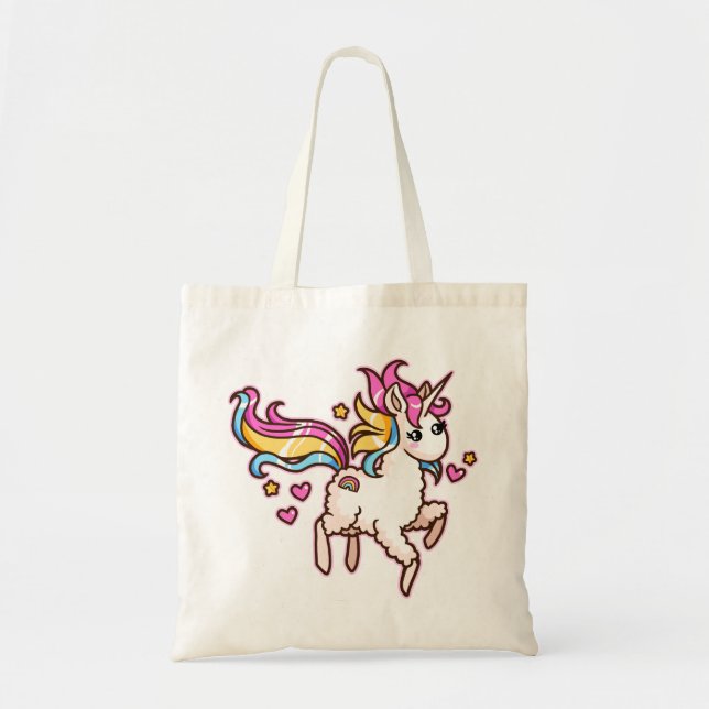 Tote Bag Le Llamacorn majestueux (Devant)