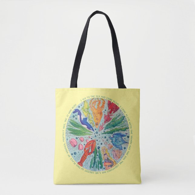 Tote Bag Le mandala Fourre-tout de l'amant d'océan (Devant)