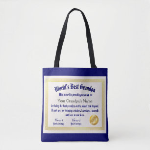 Tote Bag Le meilleur certificat grand-père du monde Funny m