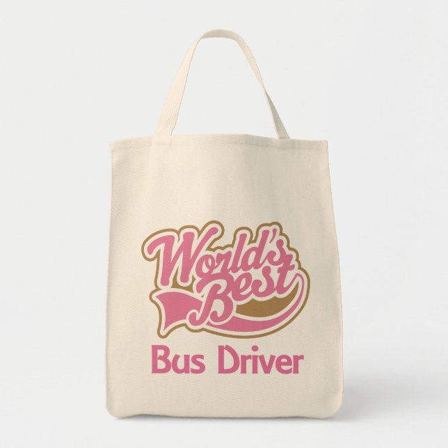 Tote Bag Le meilleur chauffeur de bus des mondes roses (Devant)