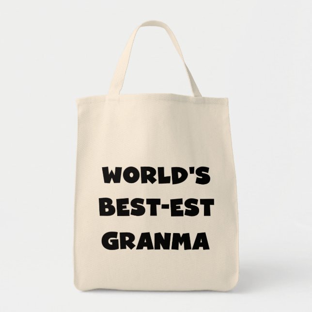 Tote Bag Le Meilleur-est Granma du monde noir et blanc (Devant)