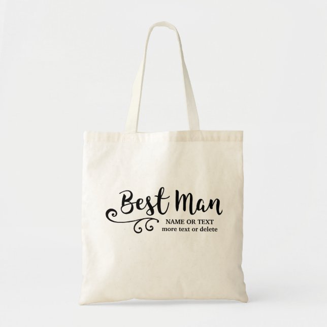 Tote Bag Le meilleur homme épousant la typographie moderne (Devant)