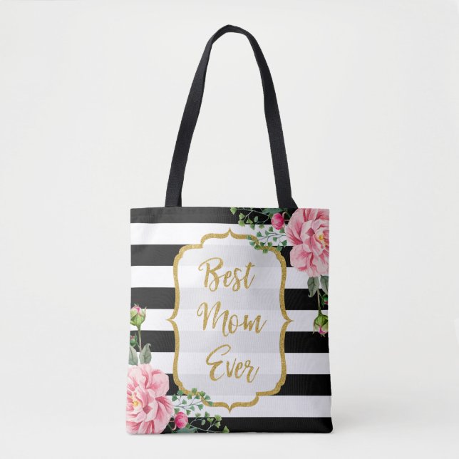 Tote Bag Le meilleur rose de parties scintillantes d'or de (Devant)
