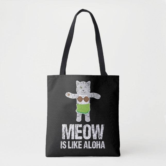 Tote Bag Le Meow est comme Aloha la danse polynésienne (Devant)