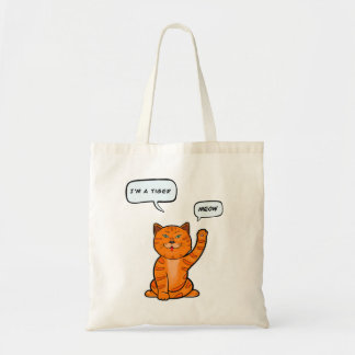 Tote Bag Le mignon chat orange dit "Meow". Tiger 2022