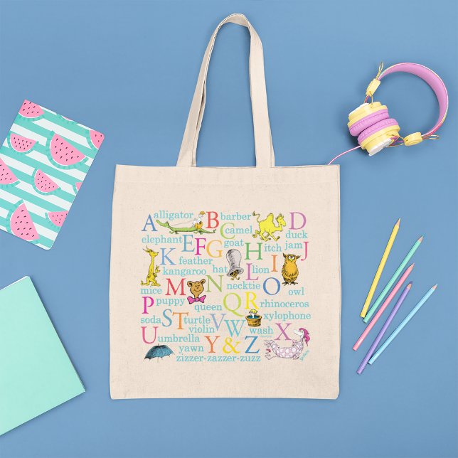 Tote Bag Le modèle ABC de Dr Seuss avec des mots (Créateur téléchargé)
