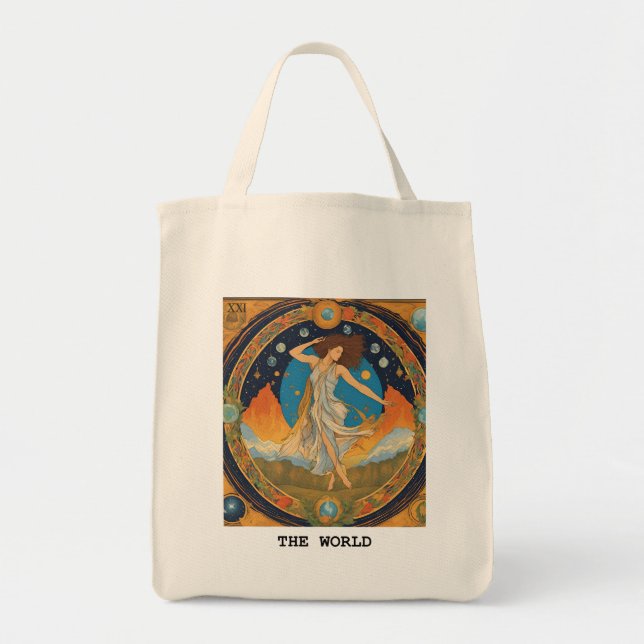 TOTE BAG LE MONDE - CARTE TAROT (Devant)