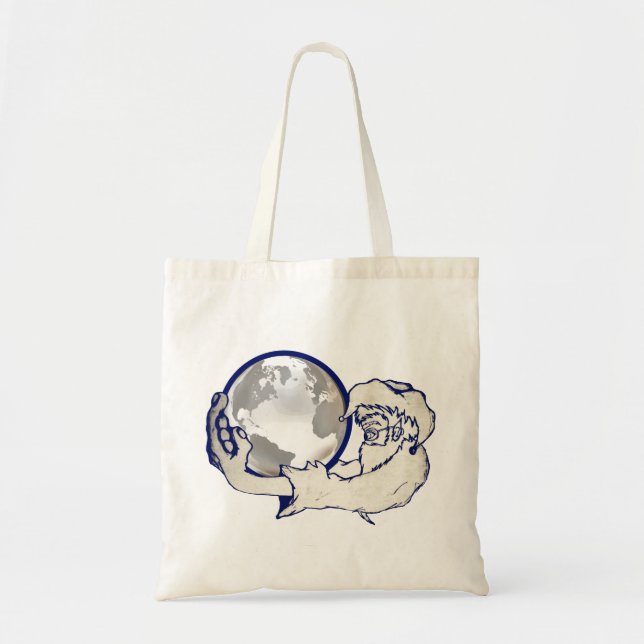 Tote Bag le monde entier dans une main de singes (Devant)