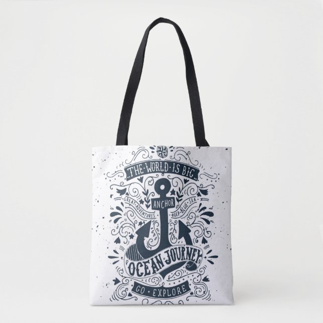 Tote Bag Le monde est grand - allez les explorent (Devant)