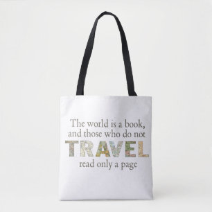 Tote Bag Le Monde Est Un Livre Devis de carte de voyage