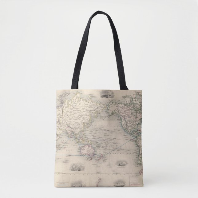 Tote Bag Le monde sur la projection de Mercator (Devant)
