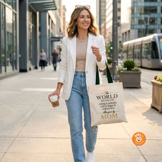 Tote Bag Le Monde Tourne Grâce à L'Amour Elle S'Appelle Mam