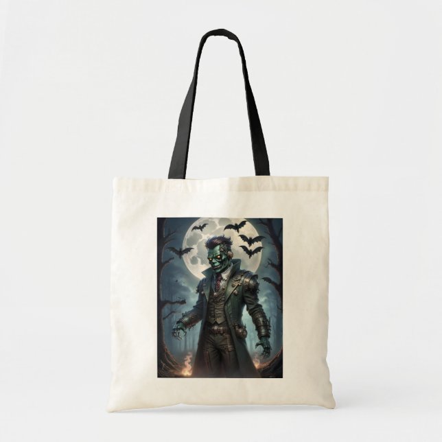 Tote Bag Le monstre de Halloween Steampunk Frankenstein (Devant)