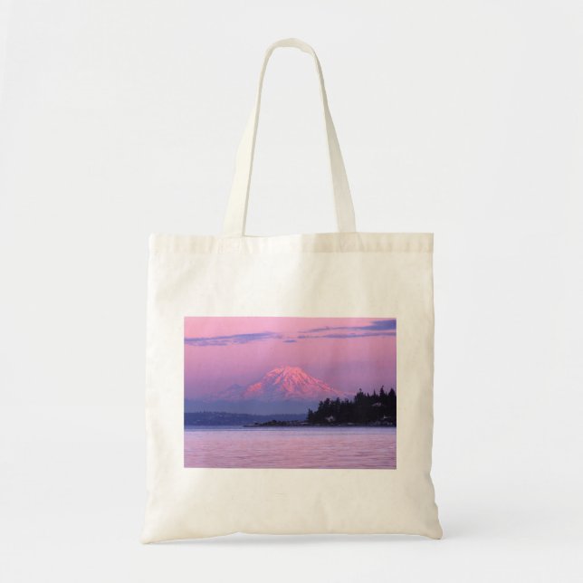 Tote Bag Le mont Rainier au coucher du soleil (Devant)