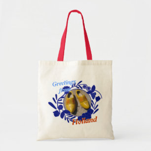 Tote Bag Le motif bleu de Delft obstrue des salutations de