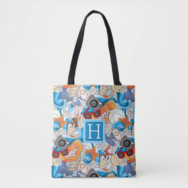 Tote Bag Le motif | d'amusement d'été ajoutent votre (Devant)
