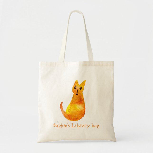 Tote Bag Le nom de l'enfant mignon livre de livre de chat g (Devant)