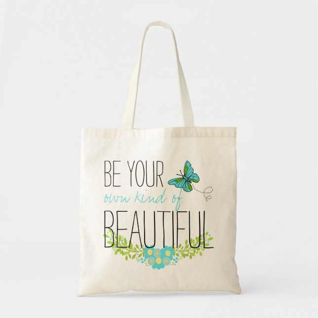 Tote Bag Le papillon bleu soit votre propre genre de beau (Devant)