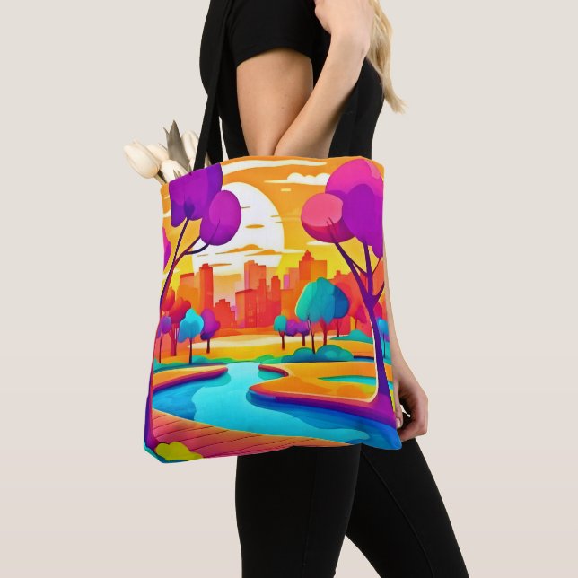 Tote Bag Le parc animé Sunset City Park (De près)