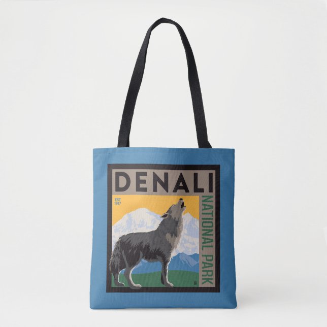 Tote Bag Le Parc national de Denali | Howling Wolf (Devant)