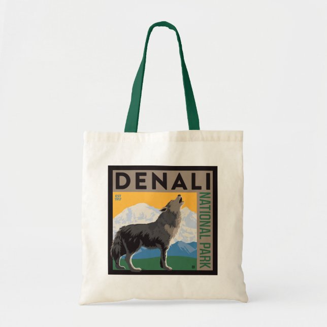 Tote Bag Le Parc national de Denali | Howling Wolf (Devant)