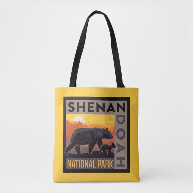 Tote Bag Le Parc national de Shenandoah | Mama Bear & Cubs (Devant)