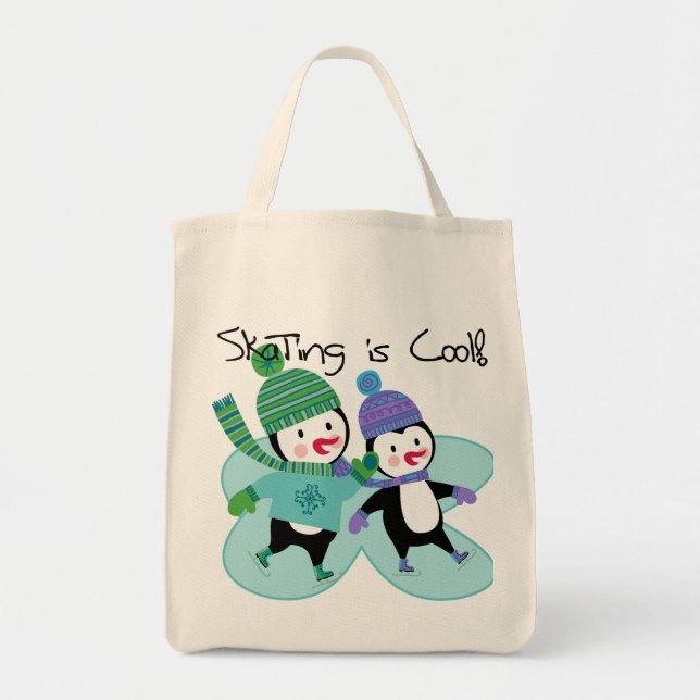 Tote Bag Le patinage de pingouins est frais (Devant)