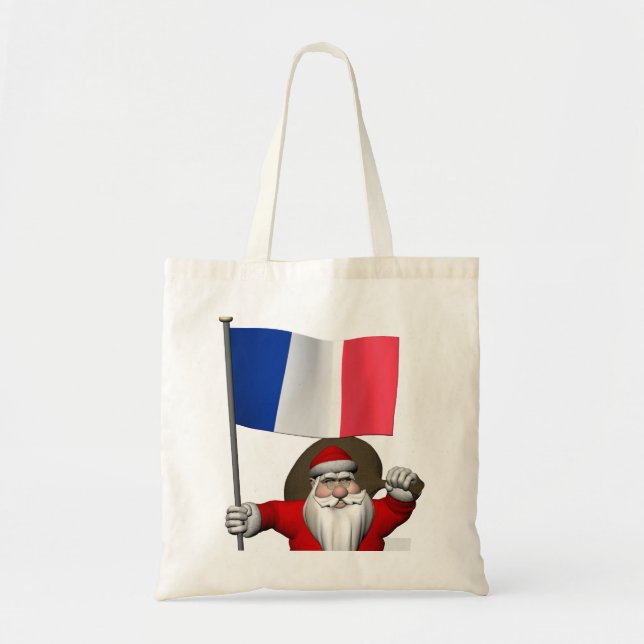Tote Bag Le Père Noël Avec L'Enseigne De France (Devant)
