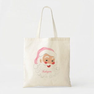 Tote Bag Le Père Noël en Casquette rose Noël