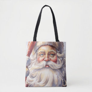 Tote Bag Le Père Noël rétro dans un Noël Casquette rouge