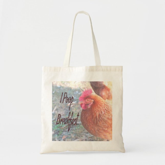 Tote Bag Le petit-déjeuner de la poule Humour amusant (Devant)