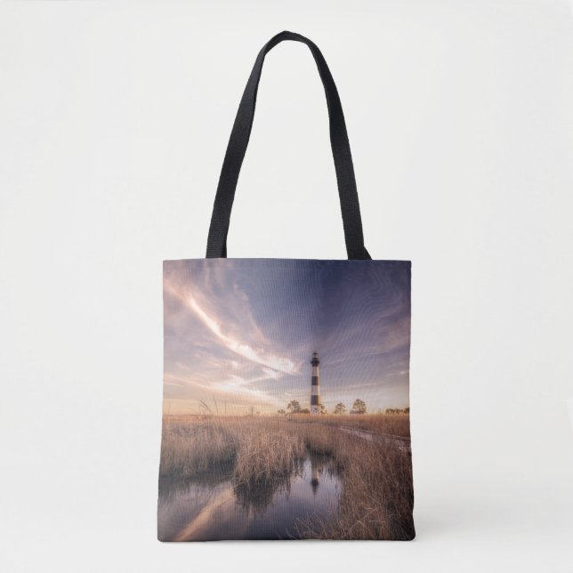 Tote Bag Le phare d'île de Bodie au coucher du soleil (Devant)