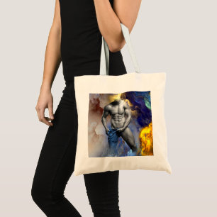 Tote Bag le physique d'homme musclé en nuances de gris de S