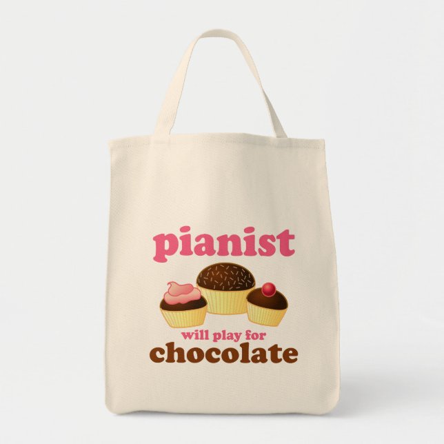 Tote Bag Le pianiste jouera pour le chocolat (Devant)