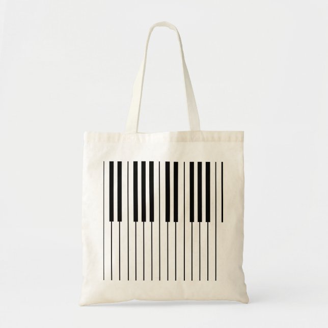 Tote Bag Le piano verrouille blanc et noir ens ivoire (Devant)