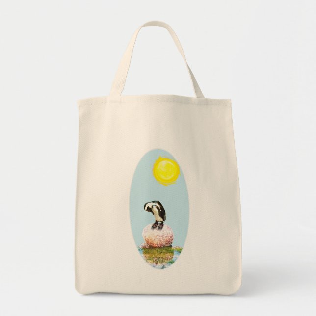Tote Bag Le pingouin qui sieste dans le soleil (Devant)