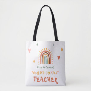 Tote Bag Le plus grand cadeau d'enseignant du monde Boho ar