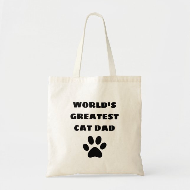 Tote Bag Le plus grand chat papa du monde texte personnalis (Devant)